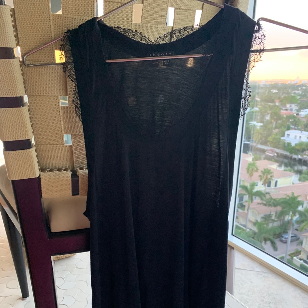 Black, lace detail Vince tank top